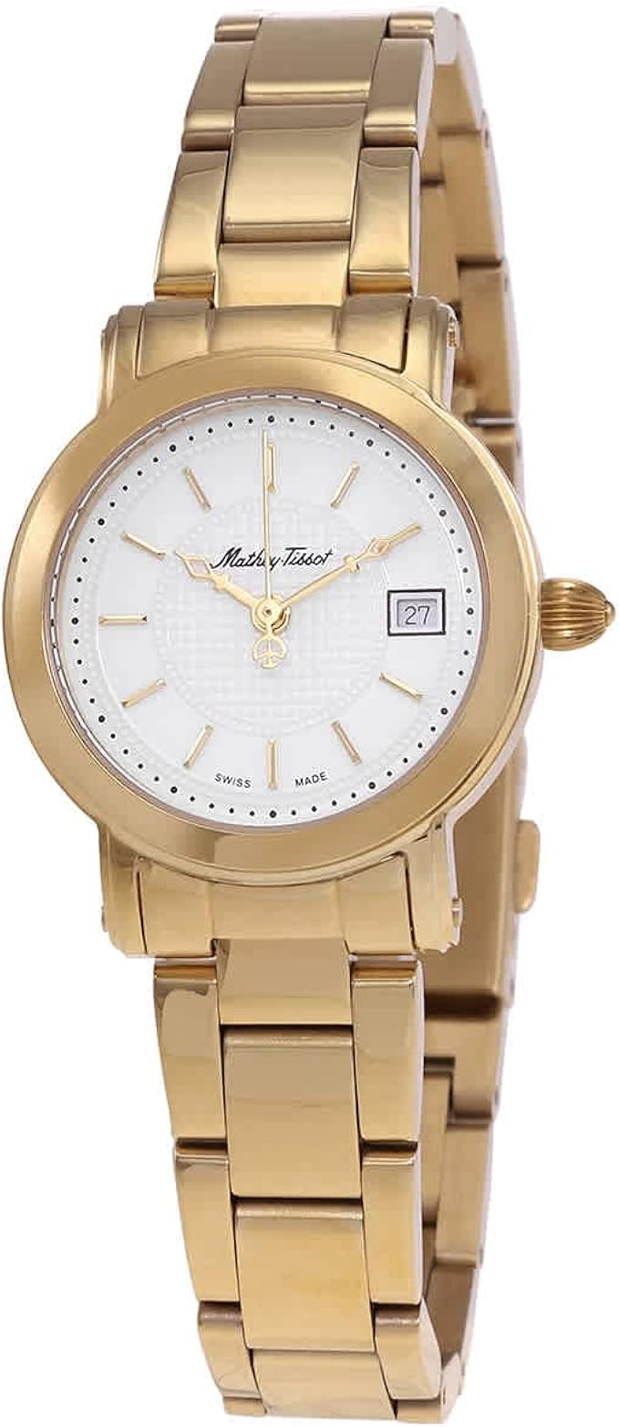 mathey-tissot 城市金属石英白色表盘女士手表 d31186mpi